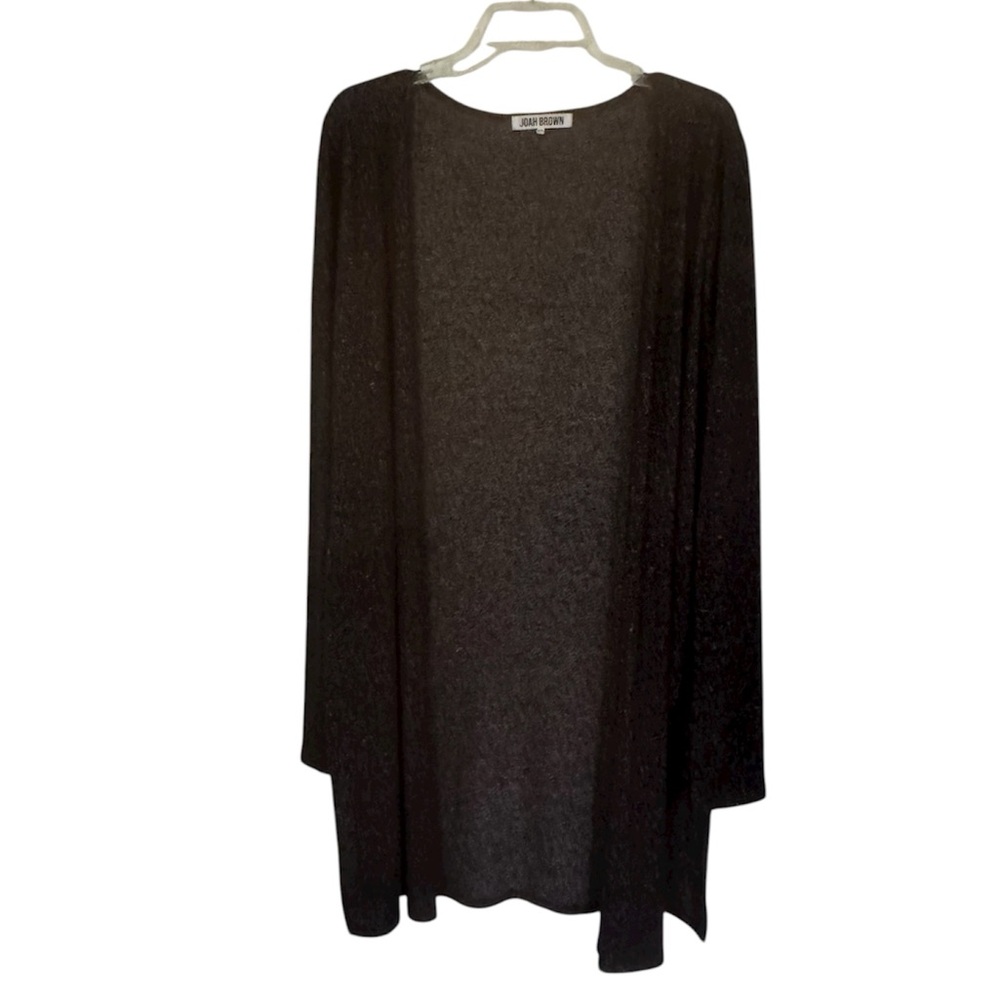 Joah Brown Heathered Black Cardigan Open Front Size S/M